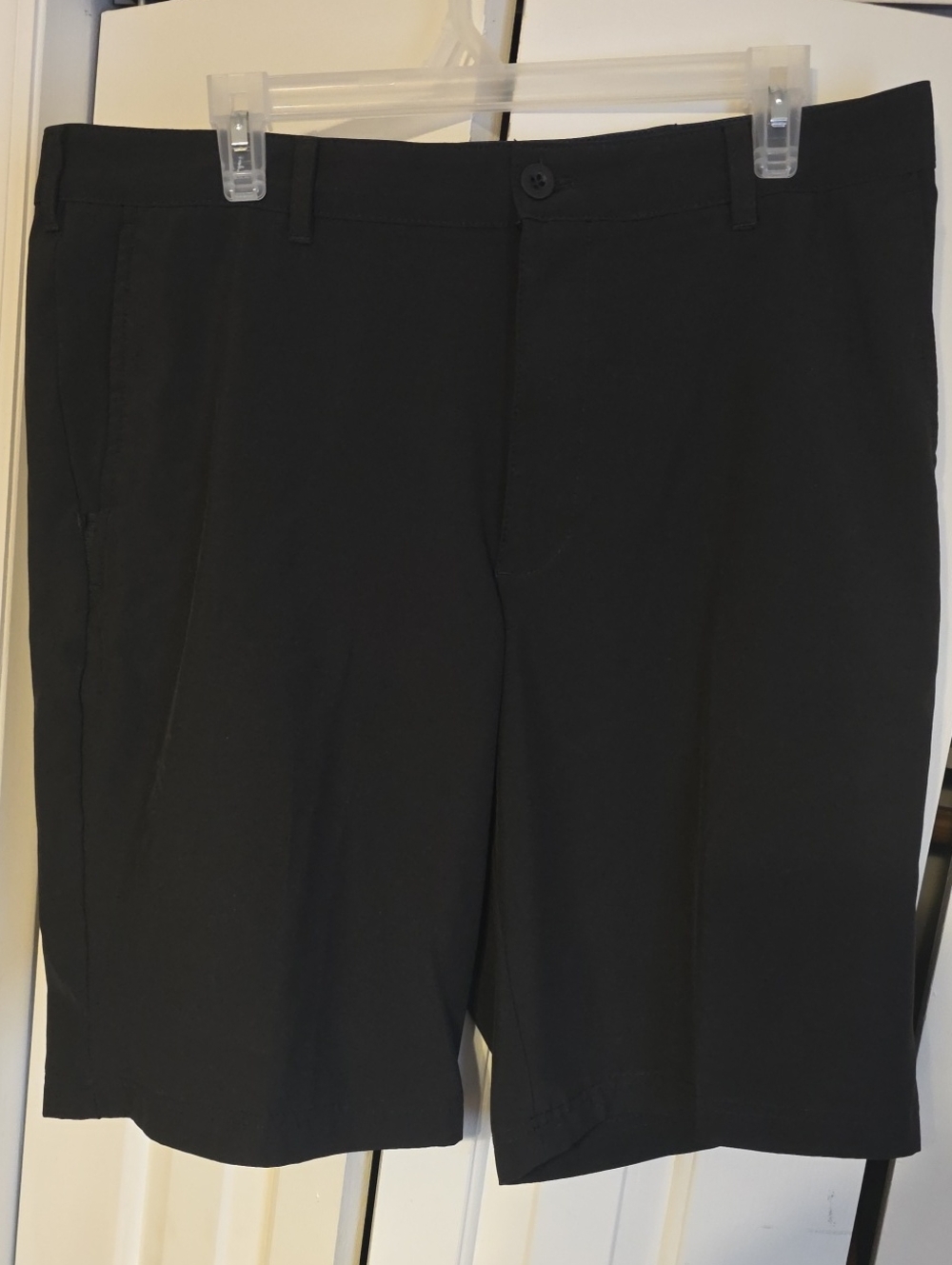 Izod Black Flat-Front Performance Shorts